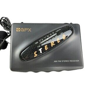 Vintage GPX Gran Prix AM/FM Stereo Walkman Radio + Headphones A2935 Tested Works